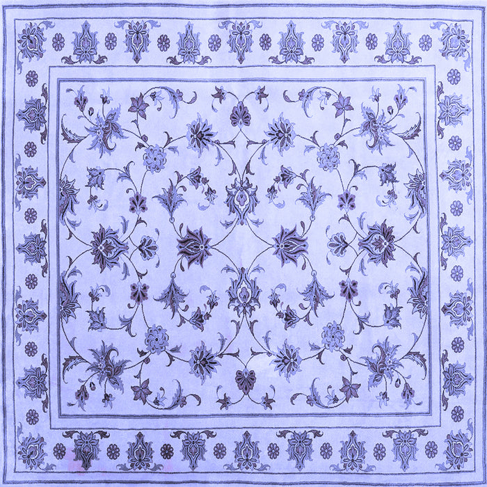 Square Machine Washable Persian Blue Traditional Rug, wshcon1344blu