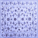 Square Machine Washable Persian Blue Traditional Rug, wshcon1344blu