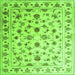 Round Machine Washable Persian Green Traditional Area Rugs, wshcon1344grn