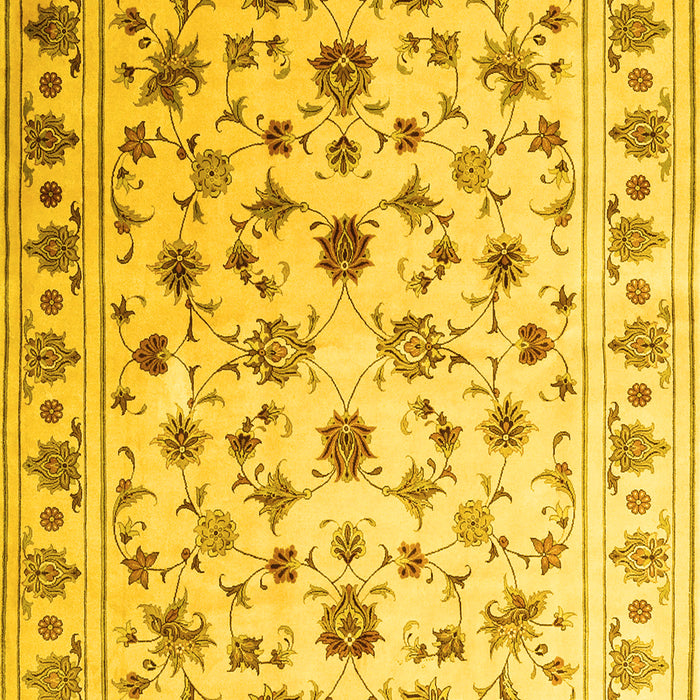 Machine Washable Persian Yellow Traditional Rug, wshcon1344yw