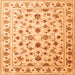 Round Machine Washable Persian Orange Traditional Area Rugs, wshcon1344org