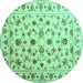 Round Persian Turquoise Traditional Rug, con1344turq