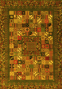 Abstract Yellow Contemporary Rug, con1345yw