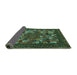 Sideview of Abstract Turquoise Contemporary Rug, con1345turq