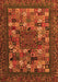 Serging Thickness of Machine Washable Abstract Orange Contemporary Area Rugs, wshcon1345org