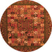 Machine Washable Abstract Orange Contemporary Area Rugs, wshcon1345org