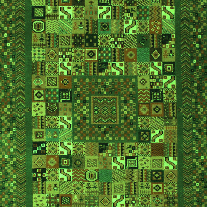 Serging Thickness of Machine Washable Abstract Green Contemporary Area Rugs, wshcon1345grn