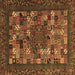 Square Abstract Brown Contemporary Rug, con1345brn