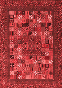 Abstract Red Contemporary Rug, con1345red