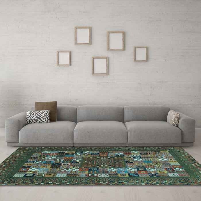 Machine Washable Abstract Light Blue Contemporary Rug in a Living Room, wshcon1345lblu