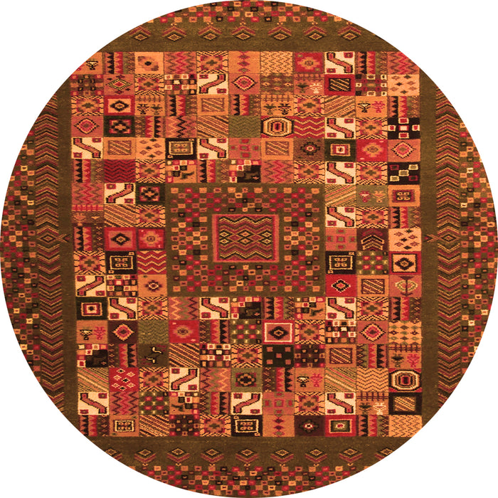 Square Abstract Orange Contemporary Rug, con1345org