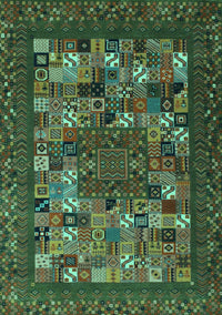 Abstract Turquoise Contemporary Rug, con1345turq