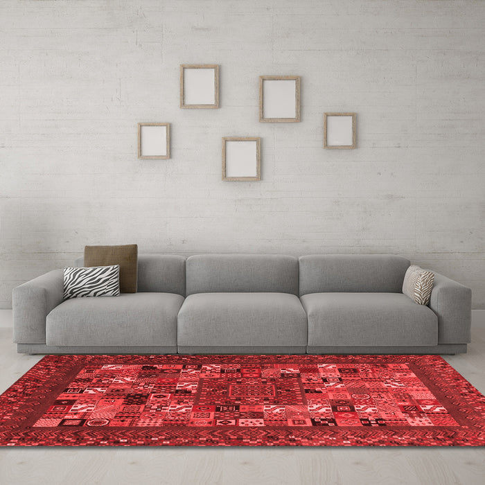 Contemporary Red Washable Rugs