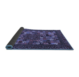 Sideview of Abstract Blue Contemporary Rug, con1345blu