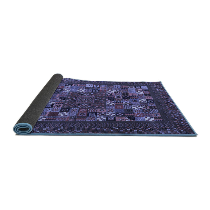 Sideview of Abstract Blue Contemporary Rug, con1345blu