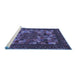 Sideview of Machine Washable Abstract Blue Contemporary Rug, wshcon1345blu