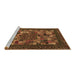 Sideview of Machine Washable Abstract Brown Contemporary Rug, wshcon1345brn