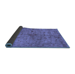 Sideview of Abstract Blue Contemporary Rug, con1346blu