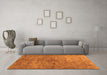 Machine Washable Abstract Orange Contemporary Area Rugs in a Living Room, wshcon1346org