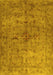 Abstract Yellow Contemporary Rug, con1346yw