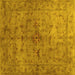 Square Abstract Yellow Contemporary Rug, con1346yw