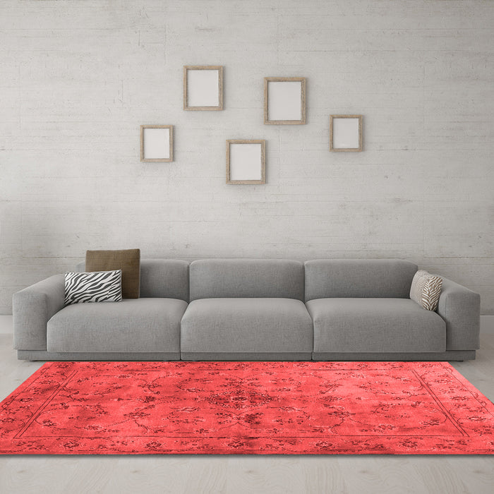 Contemporary Red Washable Rugs