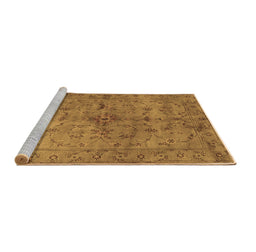 Sideview of Machine Washable Abstract Brown Contemporary Rug, wshcon1346brn