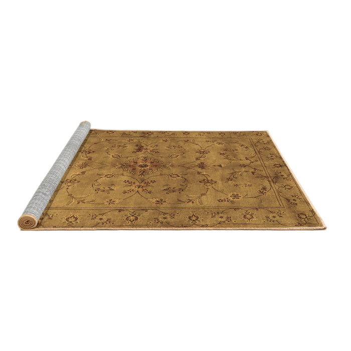 Sideview of Machine Washable Abstract Brown Contemporary Rug, wshcon1346brn