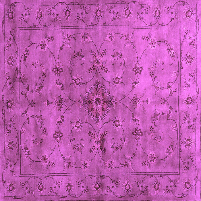Square Machine Washable Abstract Purple Contemporary Area Rugs, wshcon1346pur