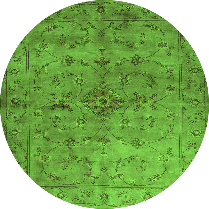 Square Abstract Green Contemporary Rug, con1346grn