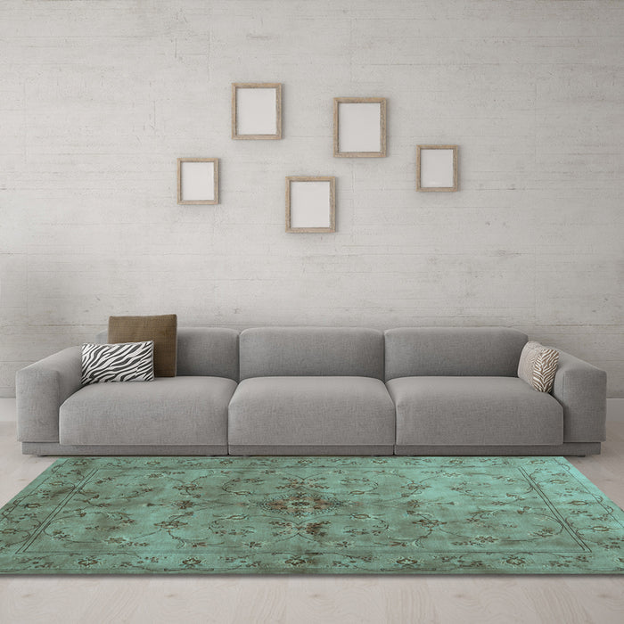Machine Washable Abstract Light Blue Contemporary Rug in a Living Room, wshcon1346lblu