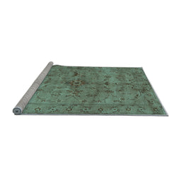 Sideview of Machine Washable Abstract Light Blue Contemporary Rug, wshcon1346lblu