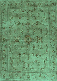 Abstract Turquoise Contemporary Rug, con1346turq