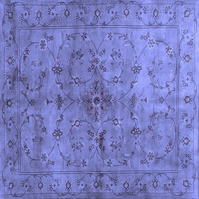 Square Abstract Blue Contemporary Rug, con1346blu