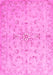 Machine Washable Abstract Pink Contemporary Rug, wshcon1347pnk