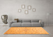 Machine Washable Abstract Orange Contemporary Area Rugs in a Living Room, wshcon1347org