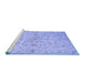 Sideview of Machine Washable Abstract Blue Contemporary Rug, wshcon1347blu