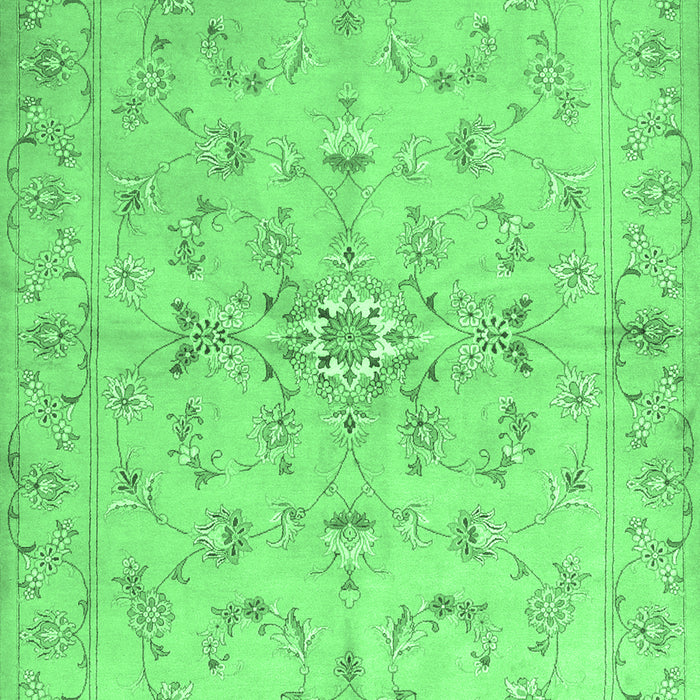 Machine Washable Abstract Emerald Green Contemporary Area Rugs, wshcon1347emgrn