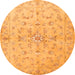 Square Abstract Orange Contemporary Rug, con1347org