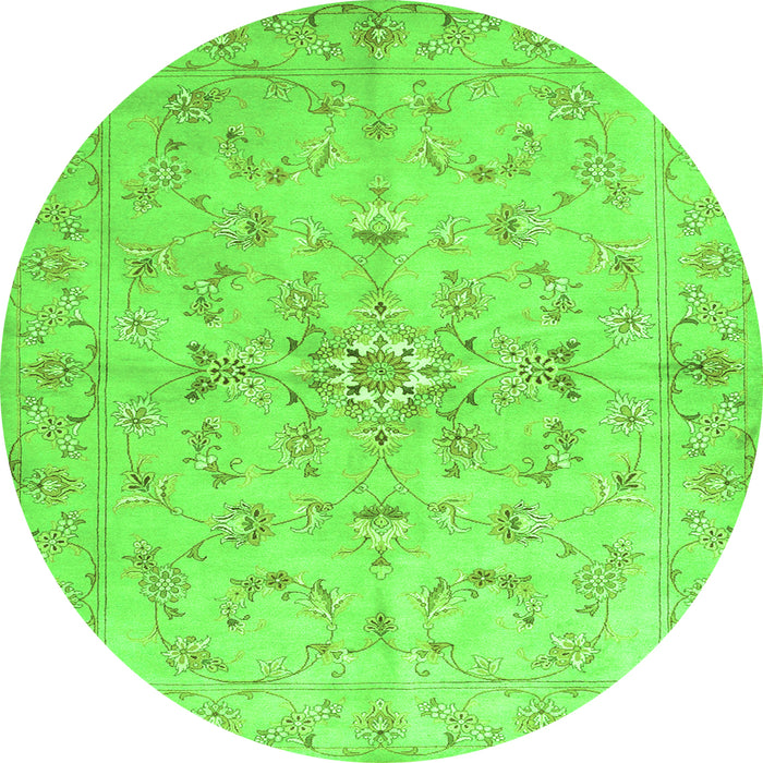 Square Abstract Green Contemporary Rug, con1347grn