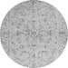 Square Abstract Gray Contemporary Rug, con1347gry