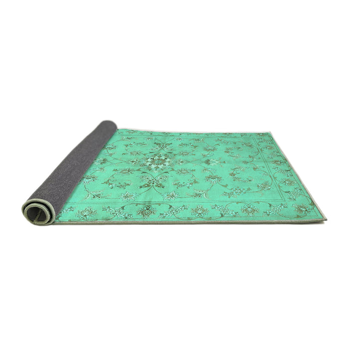Sideview of Abstract Turquoise Contemporary Rug, con1347turq