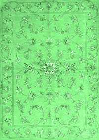 Abstract Emerald Green Contemporary Rug, con1347emgrn