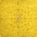 Square Abstract Yellow Contemporary Rug, con1347yw