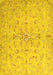 Abstract Yellow Contemporary Rug, con1347yw