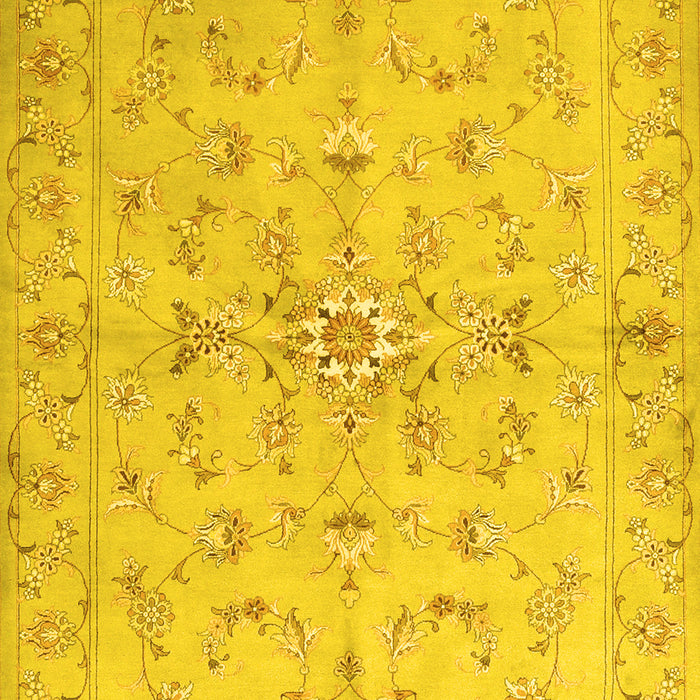 Abstract Yellow Contemporary Rug, con1347yw