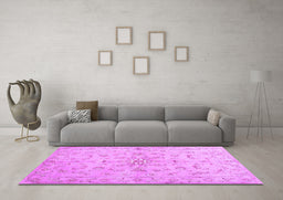 Machine Washable Abstract Purple Contemporary Area Rugs in a Living Room, wshcon1347pur