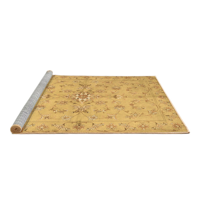 Sideview of Machine Washable Abstract Brown Contemporary Rug, wshcon1347brn