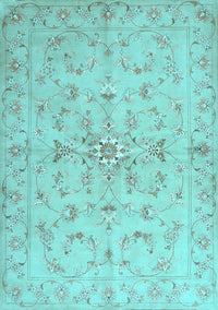 Abstract Light Blue Contemporary Rug, con1347lblu