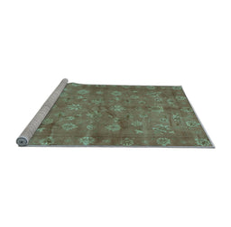 Sideview of Machine Washable Abstract Light Blue Contemporary Rug, wshcon1348lblu